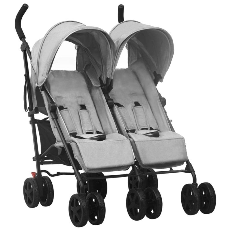 vidaXL Carrito para gemelos de acero gris claro vidaXL Carrito para gemelos de acero gris claro