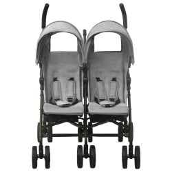 vidaXL Carrito para gemelos de acero gris claro