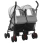 vidaXL Carrito para gemelos de acero gris claro vidaXL Carrito para gemelos de acero gris claro