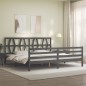 vidaXL Estructura de cama con cabecero madera maciza gris 200x200 cm vidaXL Estructura de cama con cabecero madera maciza gris 200x200 cm