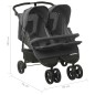 vidaXL Carrito para gemelos de acero gris antracita vidaXL Carrito para gemelos de acero gris antracita