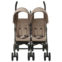 vidaXL Carrito para gemelos de acero gris taupe