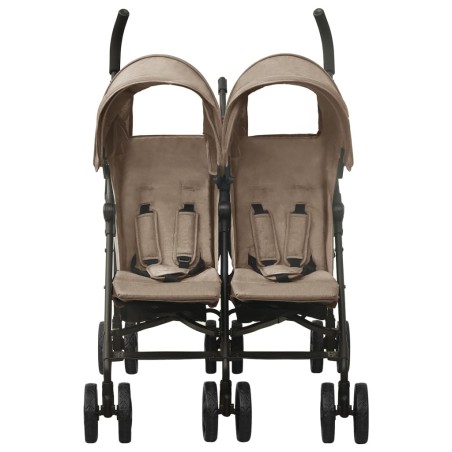 vidaXL Carrito para gemelos de acero gris taupe