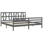 vidaXL Estructura de cama con cabecero madera maciza gris 200x200 cm vidaXL Estructura de cama con cabecero madera maciza gris 200x200 cm