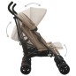 vidaXL Carrito para gemelos de acero gris taupe