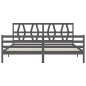 vidaXL Estructura de cama con cabecero madera maciza gris 200x200 cm vidaXL Estructura de cama con cabecero madera maciza gris 200x200 cm