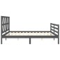 vidaXL Estructura de cama con cabecero madera maciza gris 200x200 cm vidaXL Estructura de cama con cabecero madera maciza gris 200x200 cm