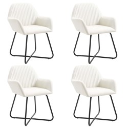 vidaXL Sillas de comedor 4 unidades tela color crema