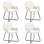 vidaXL Sillas de comedor 4 unidades tela color crema vidaXL Sillas de comedor 4 unidades tela color crema