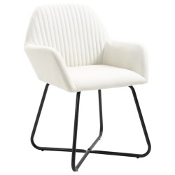 vidaXL Sillas de comedor 4 unidades tela color crema