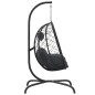 vidaXL Silla colgante huevo con cojín acero ratán sintético antracita vidaXL Silla colgante huevo con cojín acero ratán sintético antracita