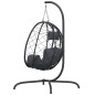 vidaXL Silla colgante huevo con cojín acero ratán sintético antracita vidaXL Silla colgante huevo con cojín acero ratán sintético antracita