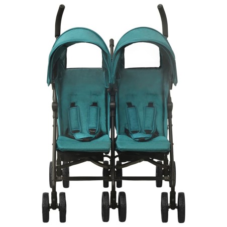 vidaXL Carrito para gemelos de acero verde