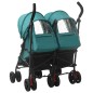 vidaXL Carrito para gemelos de acero verde vidaXL Carrito para gemelos de acero verde