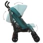 vidaXL Carrito para gemelos de acero verde vidaXL Carrito para gemelos de acero verde