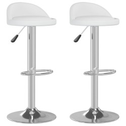 vidaXL Taburetes de cocina 2 unidades cuero sintético blanco