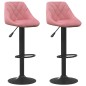 vidaXL Taburetes de cocina 2 unidades terciopelo rosa vidaXL Taburetes de cocina 2 unidades terciopelo rosa