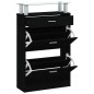 vidaXL Mueble zapatero madera contrachapada negro 63x24x104 cm vidaXL Mueble zapatero madera contrachapada negro 63x24x104 cm