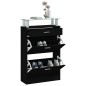 vidaXL Mueble zapatero madera contrachapada negro 63x24x104 cm vidaXL Mueble zapatero madera contrachapada negro 63x24x104 cm