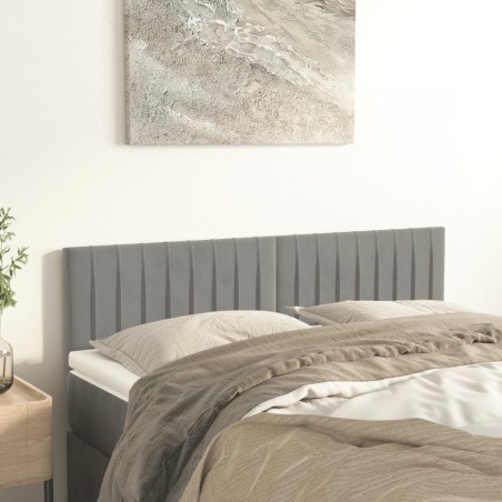 vidaXL Cabeceros 2 unidades terciopelo gris claro 72x5x78/88 cm