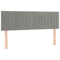 vidaXL Cabeceros 2 unidades terciopelo gris claro 72x5x78/88 cm