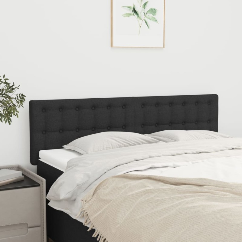 vidaXL Cabeceros 2 unidades tela negro 72x5x78/88 cm vidaXL Cabeceros 2 unidades tela negro 72x5x78/88 cm