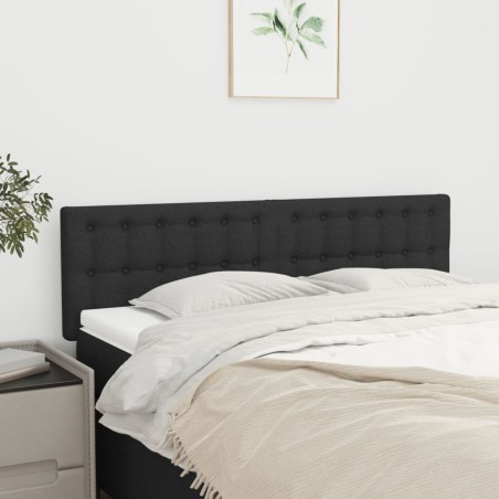 vidaXL Cabeceros 2 unidades tela negro 72x5x78/88 cm