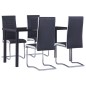vidaXL Juego de comedor 5 piezas cuero sintético negro vidaXL Juego de comedor 5 piezas cuero sintético negro