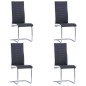vidaXL Juego de comedor 5 piezas cuero sintético negro vidaXL Juego de comedor 5 piezas cuero sintético negro