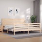 vidaXL Estructura de cama con cabecero madera maciza 200x200 cm vidaXL Estructura de cama con cabecero madera maciza 200x200 cm