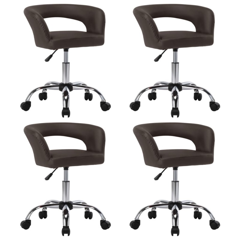 vidaXL Sillas de comedor 4 unidades cuero sintético marrón vidaXL Sillas de comedor 4 unidades cuero sintético marrón
