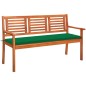 vidaXL Banco de jardín 3 plazas madera maciza eucalipto y cojín 150 cm vidaXL Banco de jardín 3 plazas madera maciza eucalipto y cojín 150 cm