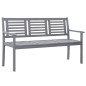 vidaXL Banco de jardín 3 plazas madera eucalipto gris y cojín 150 cm vidaXL Banco de jardín 3 plazas madera eucalipto gris y cojín 150 cm