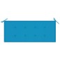 vidaXL Banco Batavia madera maciza de teca con cojín azul 120 cm