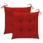 vidaXL Sillas de jardín 2 uds madera maciza de teca con cojines rojos vidaXL Sillas de jardín 2 uds madera maciza de teca con cojines rojos