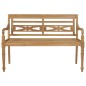 vidaXL Banco Batavia madera maciza de teca con cojín azul royal 120 cm