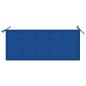 vidaXL Banco Batavia madera maciza de teca con cojín azul royal 120 cm