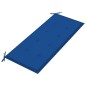 vidaXL Banco Batavia madera maciza de teca con cojín azul royal 120 cm