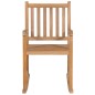 vidaXL Silla mecedora de madera maciza de teca con cojín gris