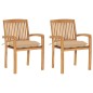 vidaXL Sillas de jardín 2 uds con cojines madera maciza de teca beige vidaXL Sillas de jardín 2 uds con cojines madera maciza de teca beige