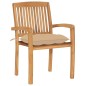 vidaXL Sillas de jardín 2 uds con cojines madera maciza de teca beige vidaXL Sillas de jardín 2 uds con cojines madera maciza de teca beige