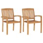 vidaXL Sillas de jardín 2 uds con cojines madera maciza de teca beige vidaXL Sillas de jardín 2 uds con cojines madera maciza de teca beige