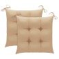 vidaXL Sillas de jardín 2 uds con cojines madera maciza de teca beige vidaXL Sillas de jardín 2 uds con cojines madera maciza de teca beige