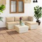 vidaXL Muebles de jardín de palets 5 piezas y cojines madera de abeto vidaXL Muebles de jardín de palets 5 piezas y cojines madera de abeto