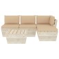 vidaXL Muebles de jardín de palets 5 piezas y cojines madera de abeto vidaXL Muebles de jardín de palets 5 piezas y cojines madera de abeto