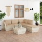 vidaXL Muebles de jardín de palets 6 piezas y cojines madera de abeto 