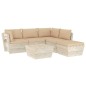 vidaXL Muebles de jardín de palets 6 piezas y cojines madera de abeto 