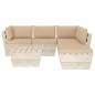 vidaXL Muebles de jardín de palets 6 piezas y cojines madera de abeto 