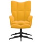 vidaXL Silla de relajación con reposapiés terciopelo amarillo mostaza vidaXL Silla de relajación con reposapiés terciopelo amarillo mostaza