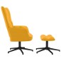 vidaXL Silla de relajación con reposapiés terciopelo amarillo mostaza vidaXL Silla de relajación con reposapiés terciopelo amarillo mostaza